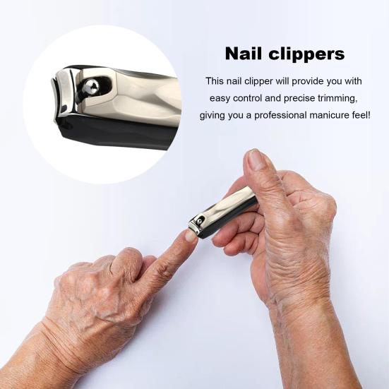 Прецизионные кусачки для ногтей с большим отверстием, острые пропилы, нож для ногтей с защитой от брызг, портативный профессиональный триммер для твердых ногтей и ногтей на ногах из нержавеющей стали