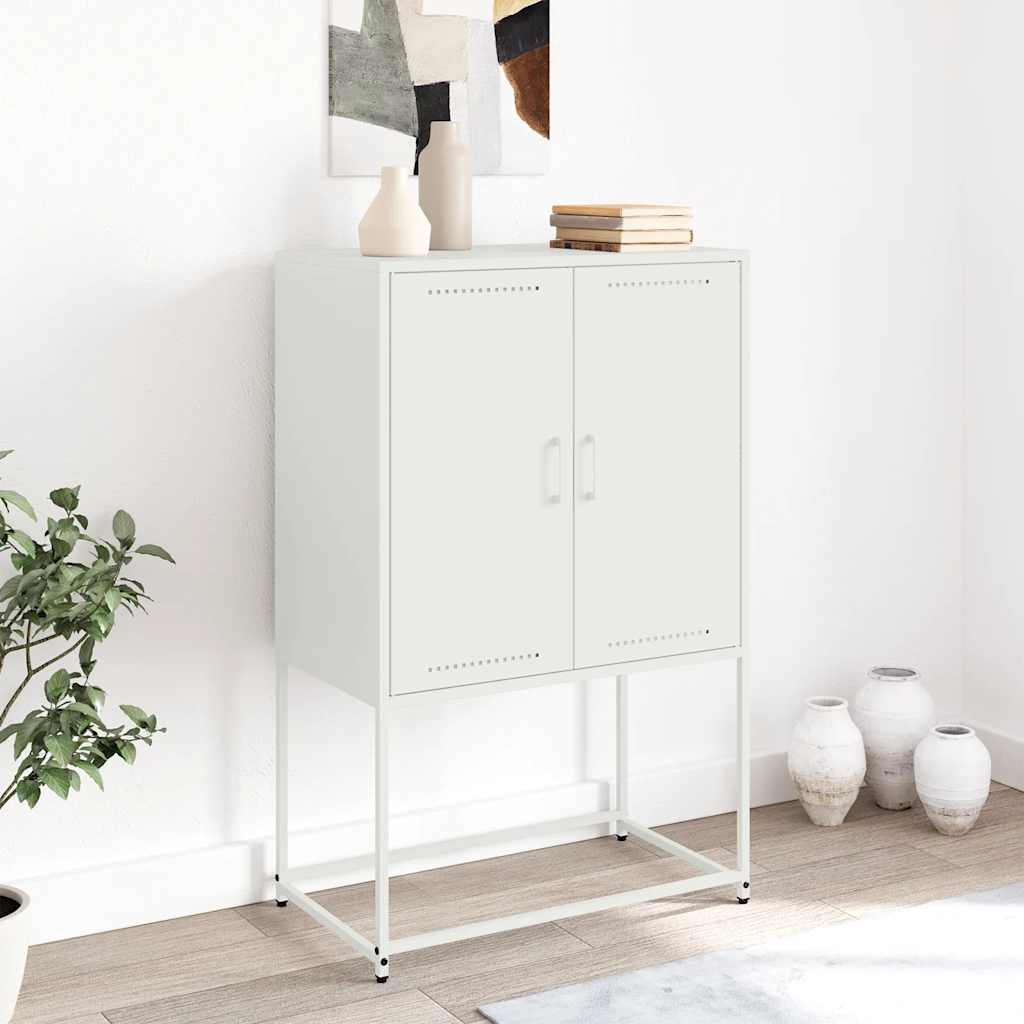 Highboard White 68.5 x 38.5 x 107 cm Steel