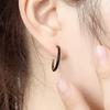 Black Earrings Ring Women's Metal Chic Daily Platinum-Plated 925 Silver Earrings Black Earrings Point Earrings