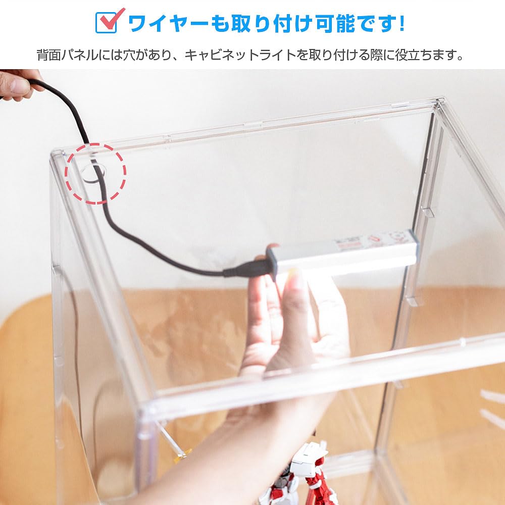 Чехол для хранения фигурок Hachibanya, прозрачный, с магнитной дверью, коллекционный чехол, штабелируемый, ширина x глубина 25 x высота 40 см, прозрачный, один 29,2