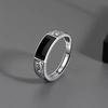 VENTFILLE 925 Sterling Silver Black Zircon Wheat Ears Leaf Ring for Women Girl Gift Double Layer Simple Jewelry Dropshipping