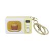 Creative Microwave Keychain Interactive Children's Toy with LED Light Sound Effects Gold Lobster Clasp for Kids Adults