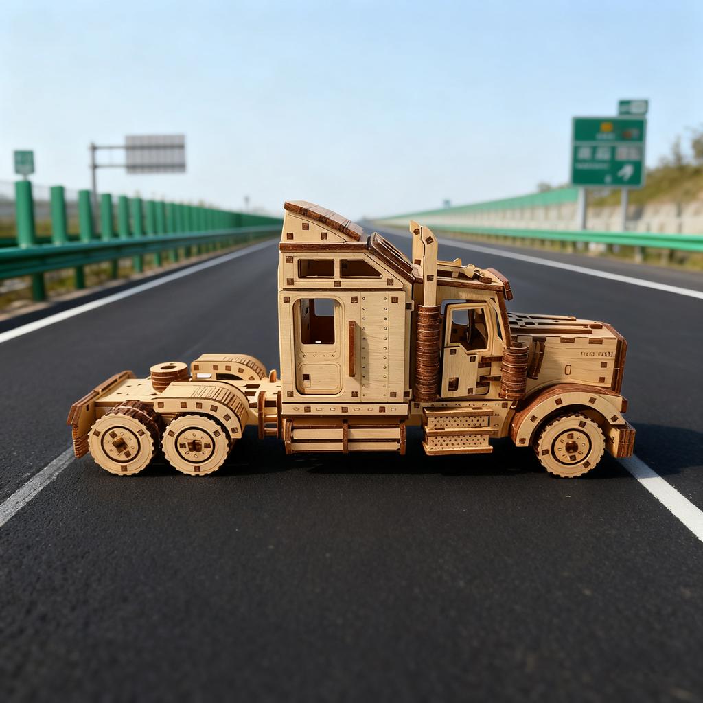Сделай сам Американский Грузовик, 3D Деревянная Пазл-Конструктор, Набор для Рукоделия, Ручная Сборка Модели, Интерактивное Занятие, Украшение Стола, Подарок на День Рождения или Рождество