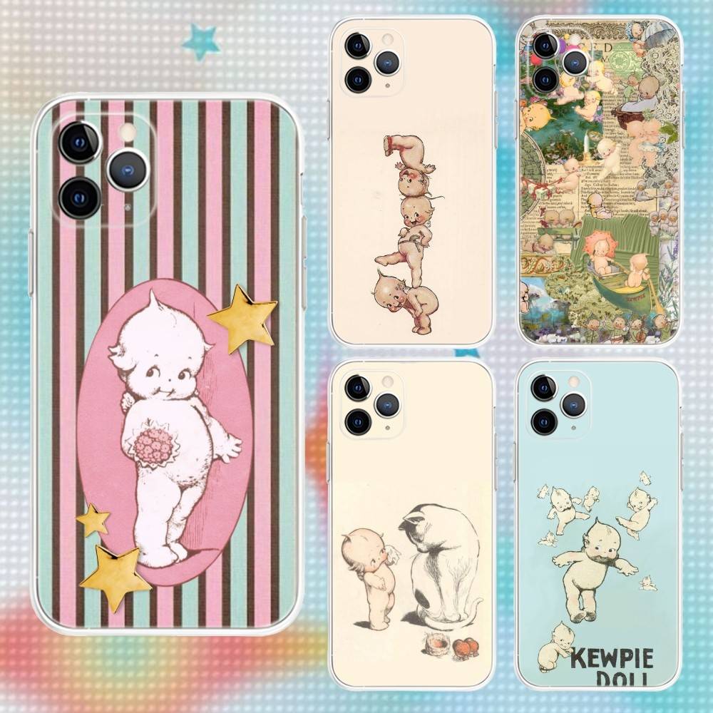 Kewpie Cute Angel Phone Case For iPhone 17,16,15,14,13,12,11 Pro,Max,Plus,Air,X,XS,XR,SE,Mini Transparent Soft