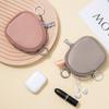 Mini Small Wallet Women's First Layer Cowhide Simple Keychain Coin Change Bag Hanging Buckle Earphone Powder Bag