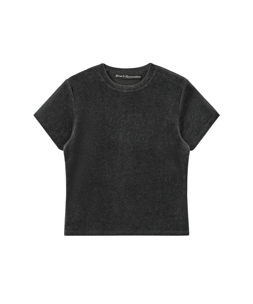 REST&RECREATION Velvet Logo T-Shirt - Black