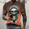 Men's Cute Skull Pattern T-shirt 3D Printed Short Sleeved T-shirt Summer Fashion Street Leisure Sports Plus Size Men's Clothing