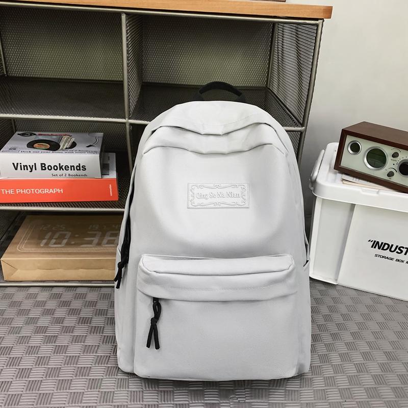 Однотонный школьный рюкзак для студентов, мужской, большой емкости, кампусный рюкзак, Оксфорд, женский дорожный рюкзак