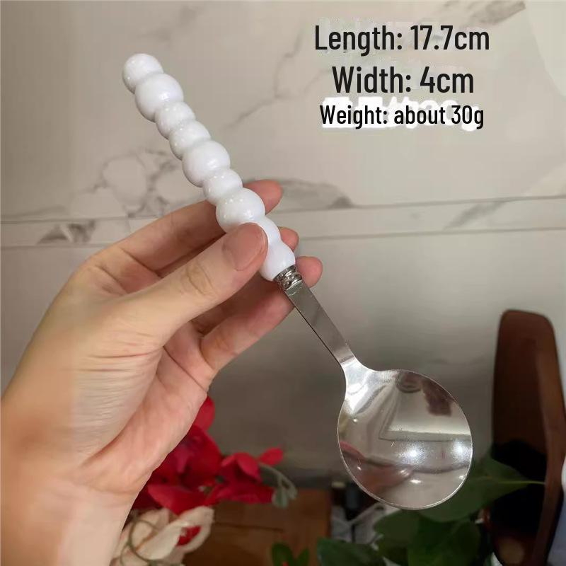 Ложка для риса и супа из нержавеющей стали с пластиковой ручкой