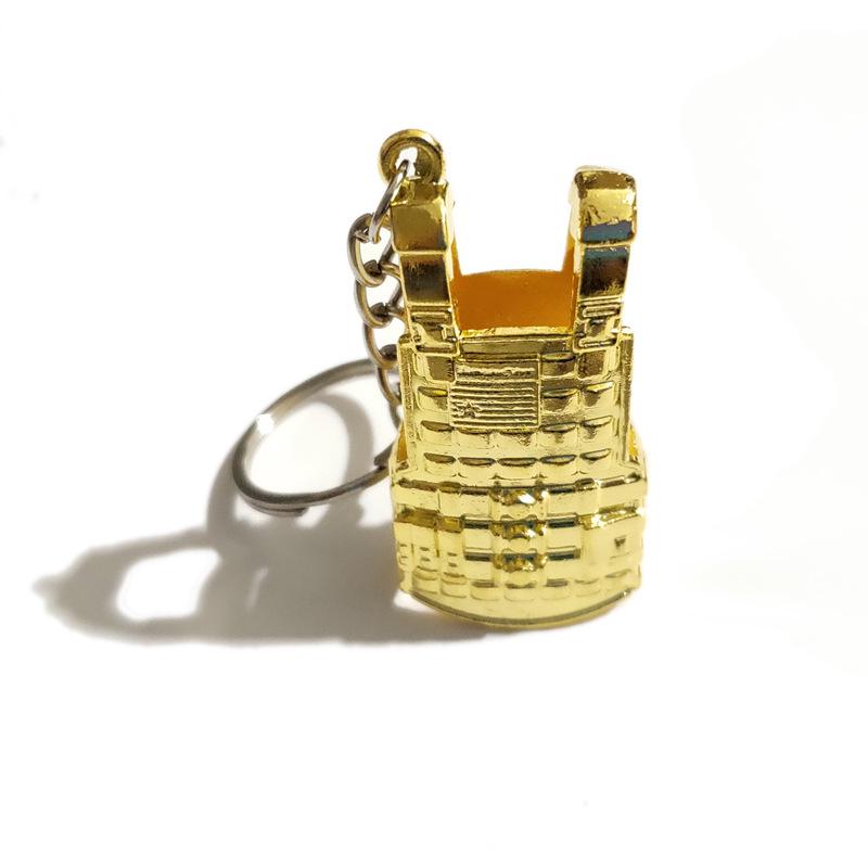 "12см брелок PUBG: Подарок: шлем 3-го уровня, сковорода и модель оружия 98KAWM.