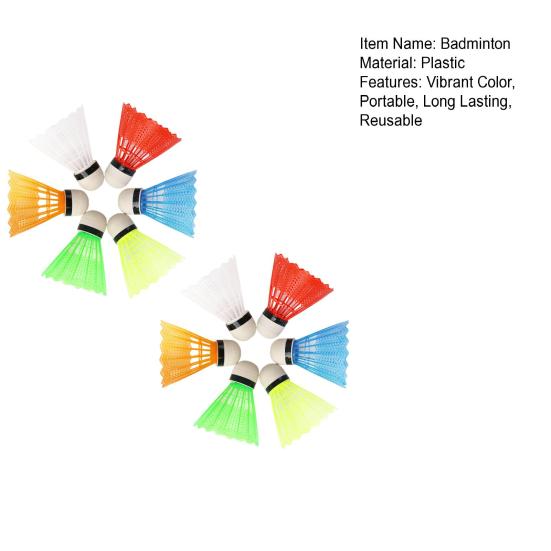 12 шт. воланов для бадминтона, яркие цвета, многоразовые, легкие, портативные, для тренировок, бадминтон для детей, для развлечений
