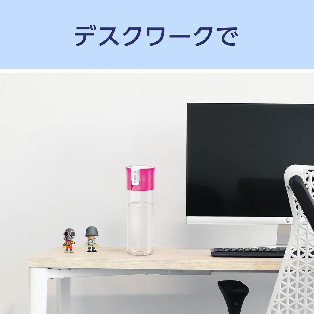 Brita Water Bottle Portable Water Purification Bottle 600ml Blue with 2 Micro Disc Filters Japanese [Genuine Product]