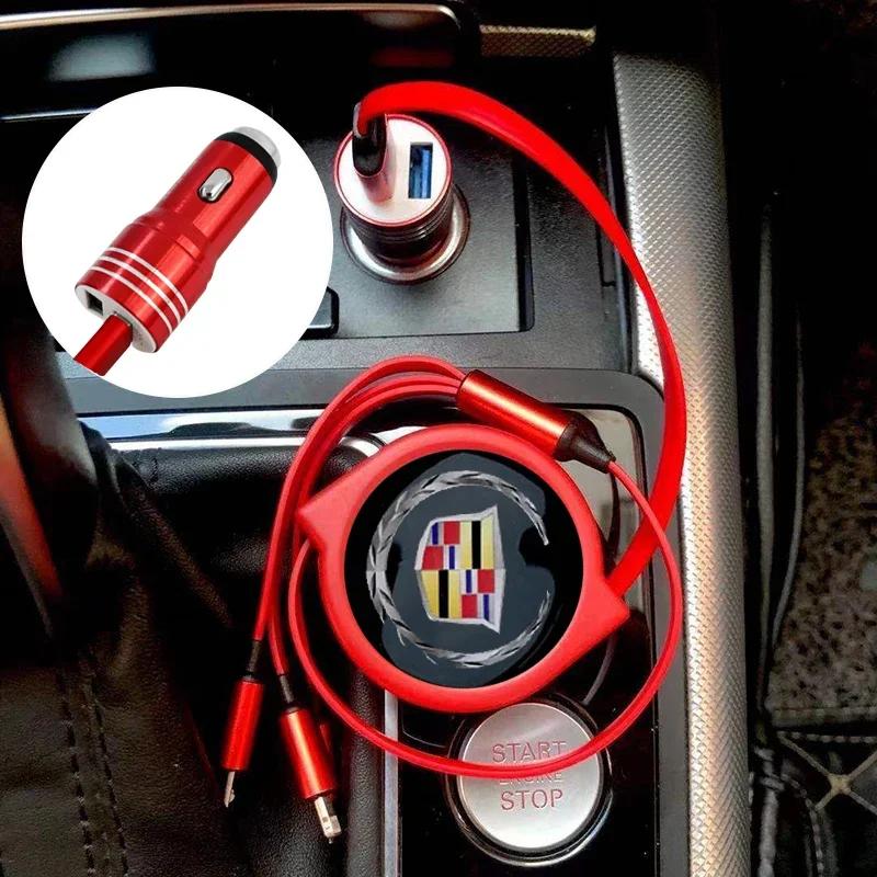 Автомобильный USB-кабель 3-в-1 Зарядные устройства для аккумуляторов Отделка для Cadillac ATS BLS CT4 CT6 CTS ESCALADE STS XLR XT4 XT5 XTS SLS