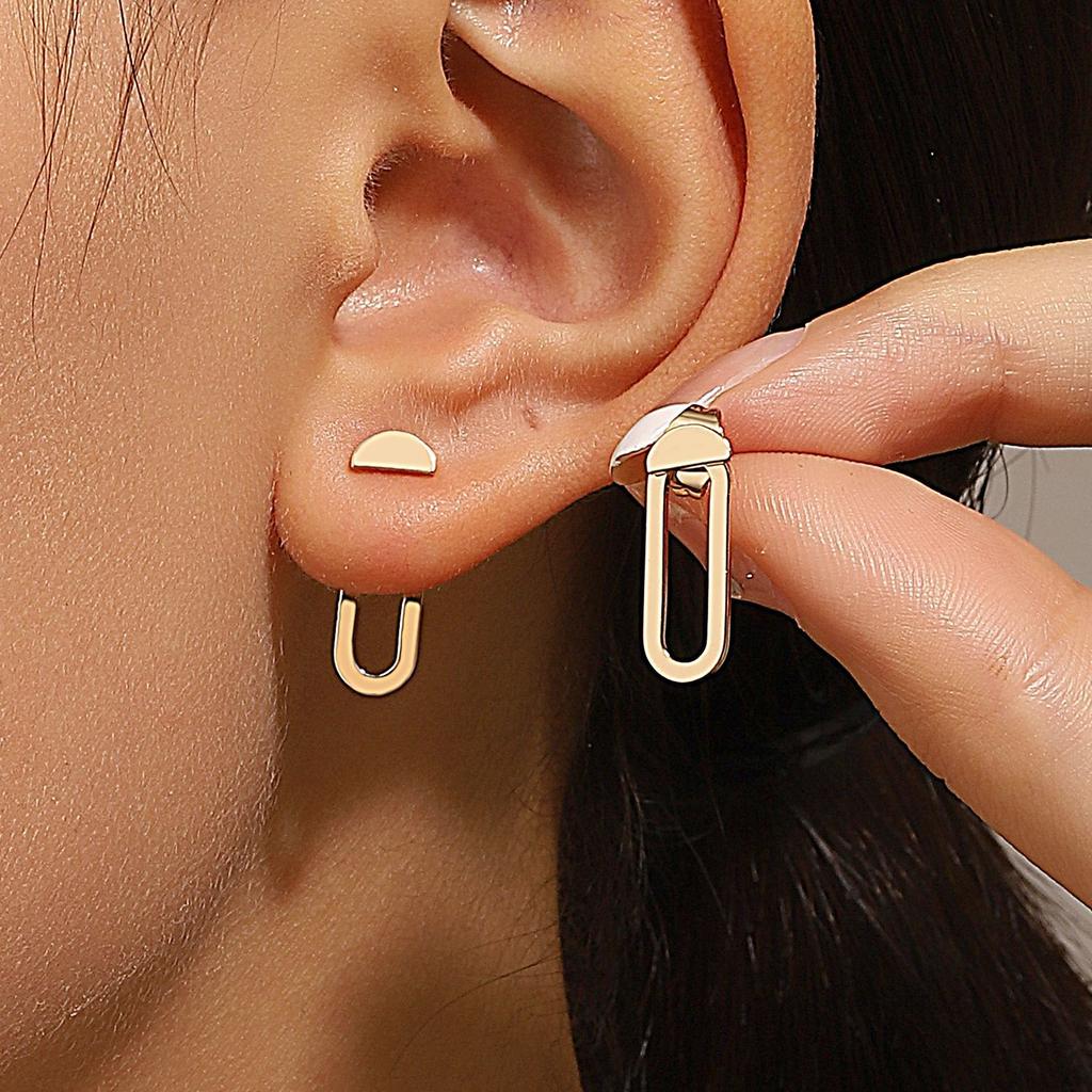 Ретро Минималистичные Геометрические Квадратные Съемные Треугольники Серьги-гвоздики из нержавеющей стали для женщин Модные циркониевые аксессуары для вечеринки