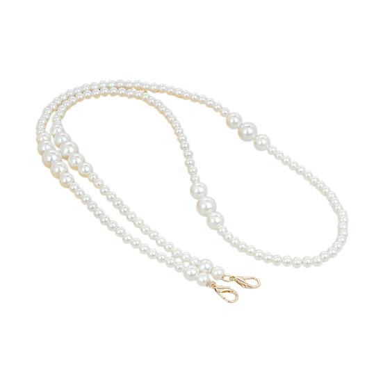 Цепочка для сумки Ремешок Цепочка для сумки из искусственного жемчуга Замена с металлическими пряжками Цепочка для сумки через плечо для дам Сумка-тоут