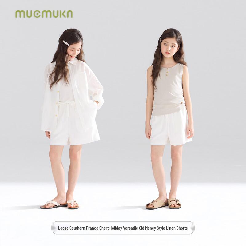 Mucmukn Girls' Linen Blend Casual Shorts