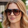 Oval Full Frame Street Photography Double Bridge Sunglasses Women Fashion Sun Glasses with UV400 Protection Retro Vintage Style