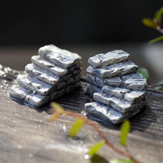 2 шт. мини-ступени из смолы, садовая миниатюрная каменная лестница, дорожный пейзажный орнамент