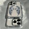 Чехол для телефона с дизайном «Крылья ангела», подходит для iPhone 17 16 15 14 13 12 11 Pro/Max/Plus, противоударный, прозрачная задняя крышка