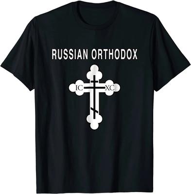 Футболка с русским православным крестом. Летняя хлопковая футболка унисекс с круглым вырезом и коротким рукавом, новинка S-3XL