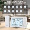 Baldr Wireless Weather Station Digital DCF Wall Table Atomic Alarm Clock Hygrometer Thermometer Frost Alert Forecast Sensor -40C
