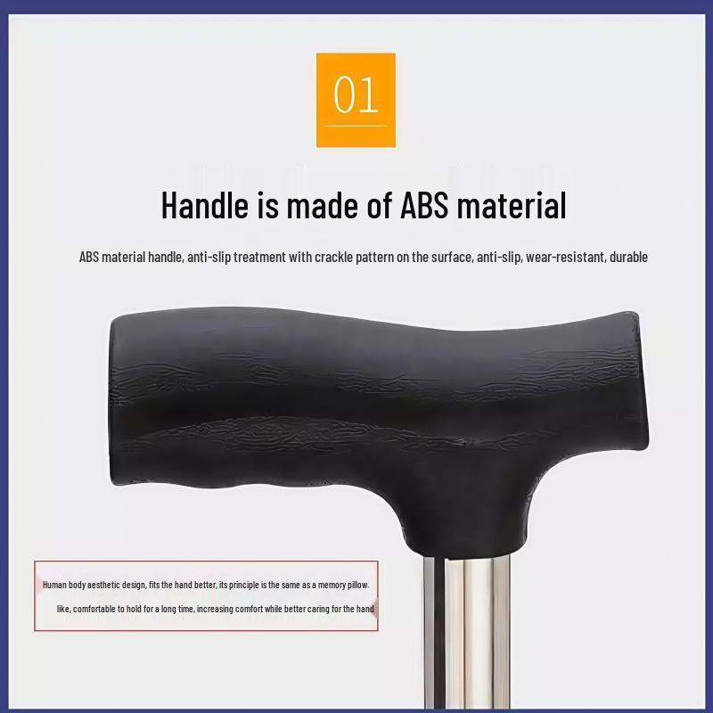 Противоскользящая телескопическая трость-ходунки из нержавеющей стали для людей с ограниченными возможностями - Легкая и прочная