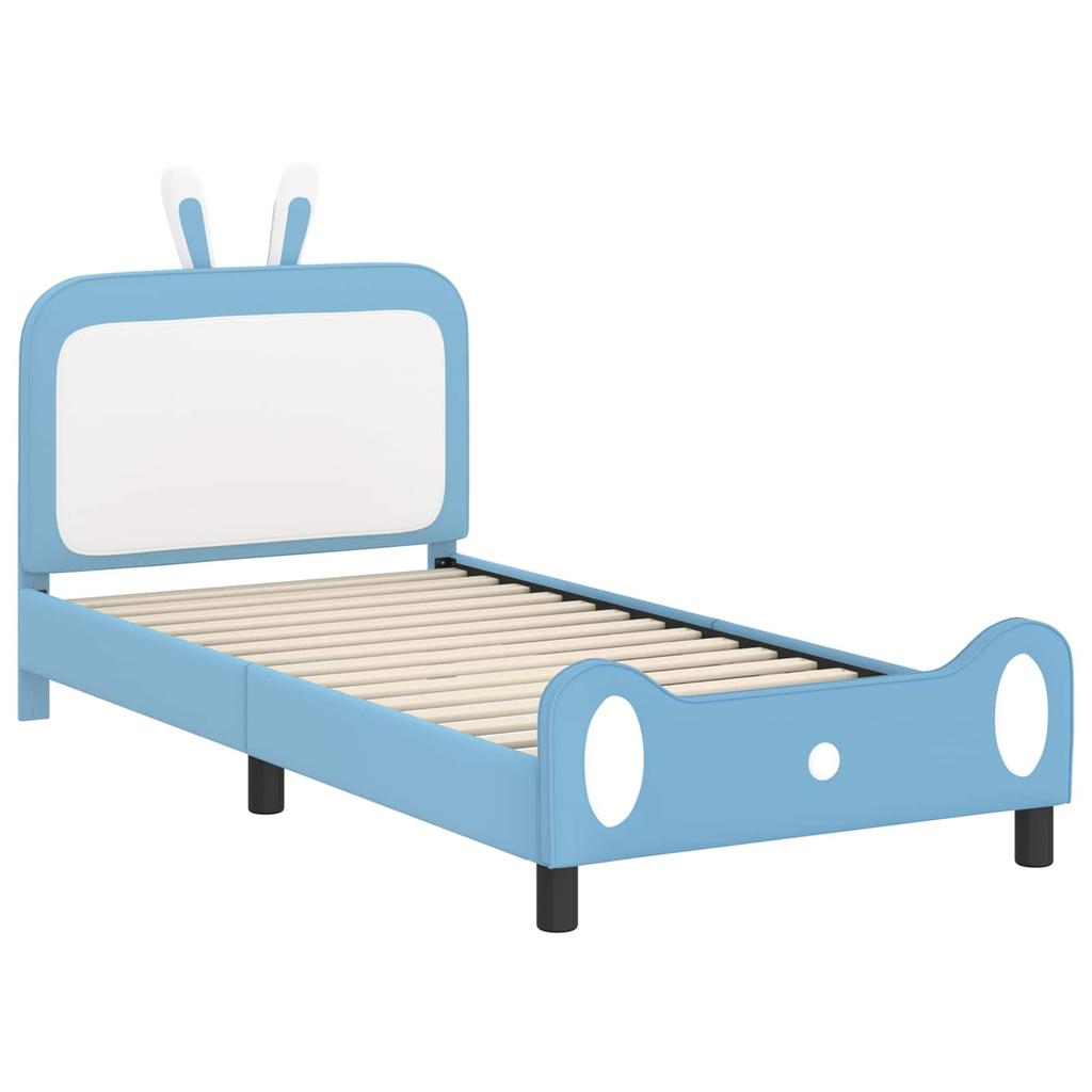 Kids Bed Frame with Headboard Blue 80 x 200 cm PU
