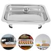 Steel Buffet Serving Tray for Server Dish Food Pan Grilling Plate Fruit Kitchen Holder Plates Metal