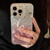 Подходит для чехла для мобильного телефона iPhone 14, 16, 17 Pro Max с градиентным порошком, в горошек, из перьевой пряжи, жесткий, 12, противоударный, высококачественный чехол для мобильного телефона