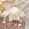Plush Rabbit Lolita Shoulder Bag With Lace Bow Design And Faux Pearl Shoulder Strap For Daily Use