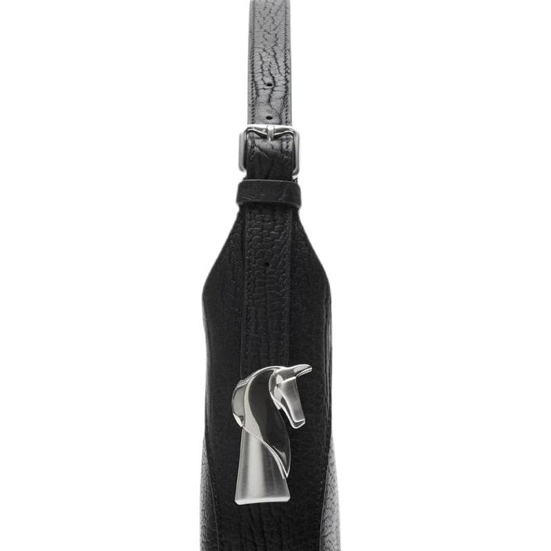 Burberry Solid Color Minimalist Zipper Closure Grain Calfskin Handheld Shoulder Bag Small Women handbags Black 80809551
