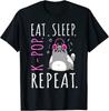 Футболка унисекс «Ешь, спи, поп, повторяй, кавайная кошка, слушающая музыку», Kpop