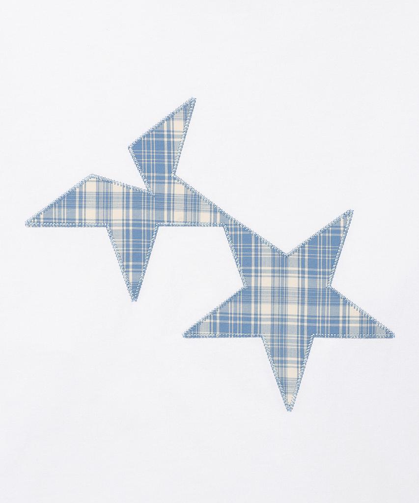 CAVISH Twin Star Check Applique Ls Tee White(Cv2Gsut555A)