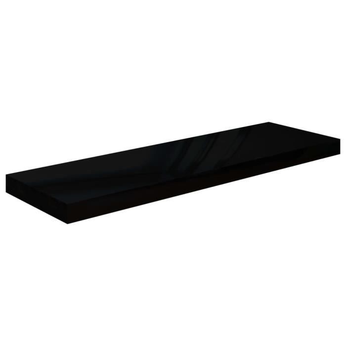 VidaXL Étagère murale flottante Noir brillant 80x23,5x3,8 cm MDF