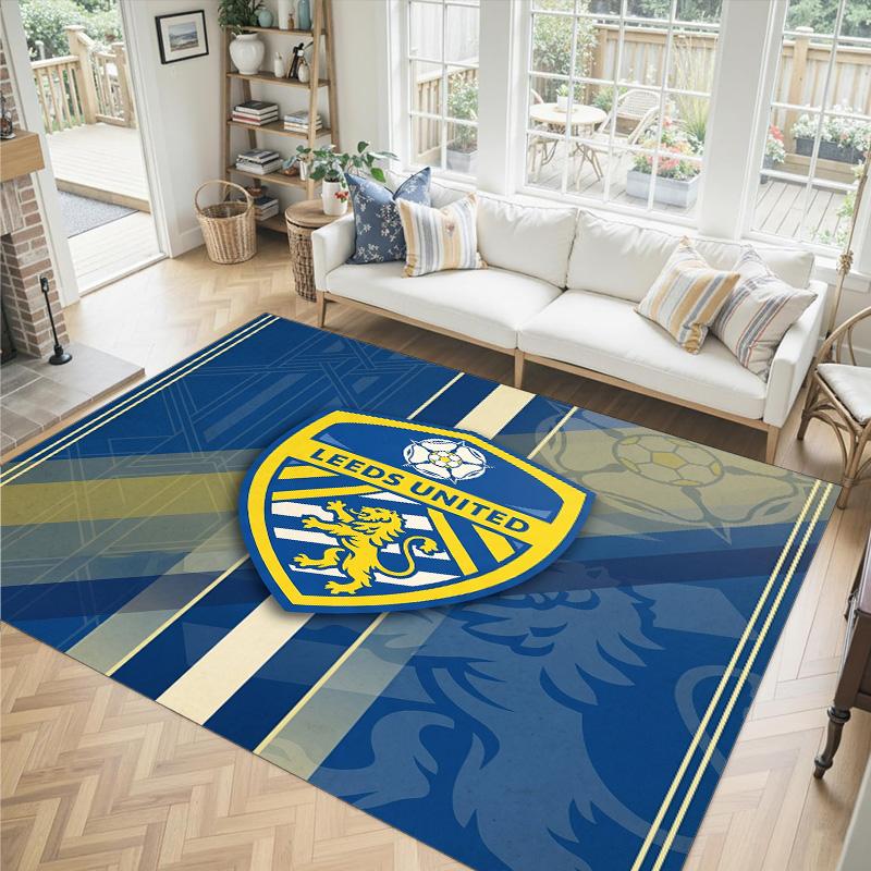 Leeds United Design Crystal Velvet Carpet Cozy Non?Slip Printed Rug For Bedroom Living Room Entrance