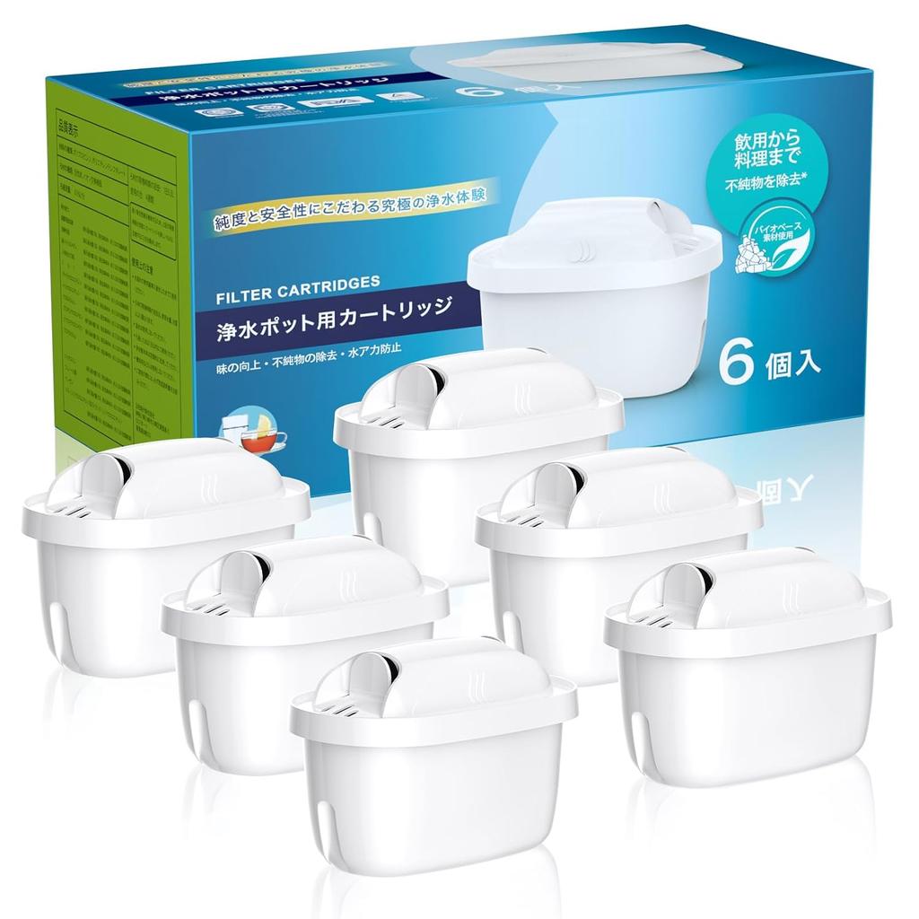Water pitcher cartridge compatible Brita replacement Maxtra filter purifier high removal (set 6)