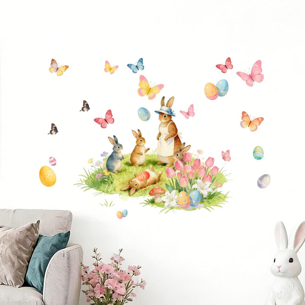 Мультяшные пасхальные наклейки на стену Детская спальня Гостиная Домашнее украшение