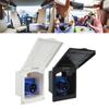 16A 23A RVs Power Outlet with Cover, 220V-240V 3Wire,WeatherproofDustproof Power Outlet for Motorhomes Trailer