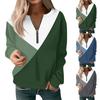 Women's Casual Fashion Colorblock Print Zipper Print Sweatshirt