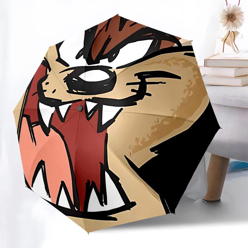 Tazmanian Devil, Cartoon Automatic Opening and Closing, 8 rib Structure Portable Umbrella, Suitable for Men and Women in All Seasons Perfec