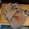 Knitted Wool Scarf Women Winter Warm Cozy Dog Embroidery Style Ins Trendy Neck Wrap Student Accessory