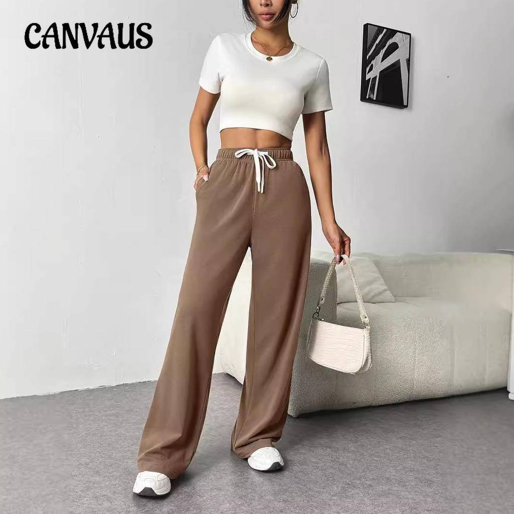 Осенне-зимние женские спортивные штаны больших размеров с широкими штанинами, с высокой талией, свободные повседневные спортивные штаны с завязками и карманами