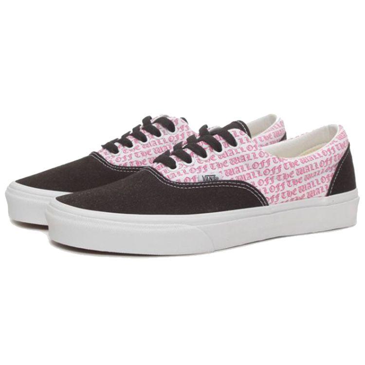 Vans Era Готическая Надпись Низкие Кеды для Скейтборда Унисекс кроссовки Черный Розовый VN0A38FRT8T