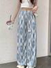 Women's  Tie-Dye Vintage Wide-Leg Pants, Loose Slimming Ice Silk Casual Trousers, Comfortable Cool Feel Leisure Sports Long Pants, Elegant Style