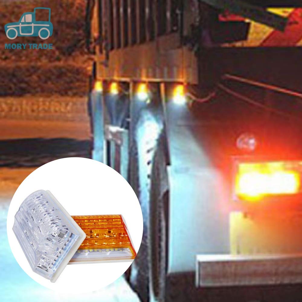 morytrade LED Side Marker Marker Lamp Square Downlight Light Tiger (Yellow, Set of 4)