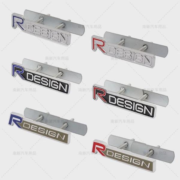 3D Metal Rdesign R Design Front Grill Car Badge Sticker Emblem Decal Decoration For XC40 XC60 XC90 V90 S90 S60 V60 V40 C70