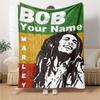 Bob Marley Customize Text Blanket Gift Personalized Blanket Soft & Cozy for Seaside Office Chair Picnics Sofa Four Seasons Universal