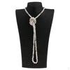Pearl Sweater Chain Freshwater Multilayer Women Necklace Jewelry 8mm