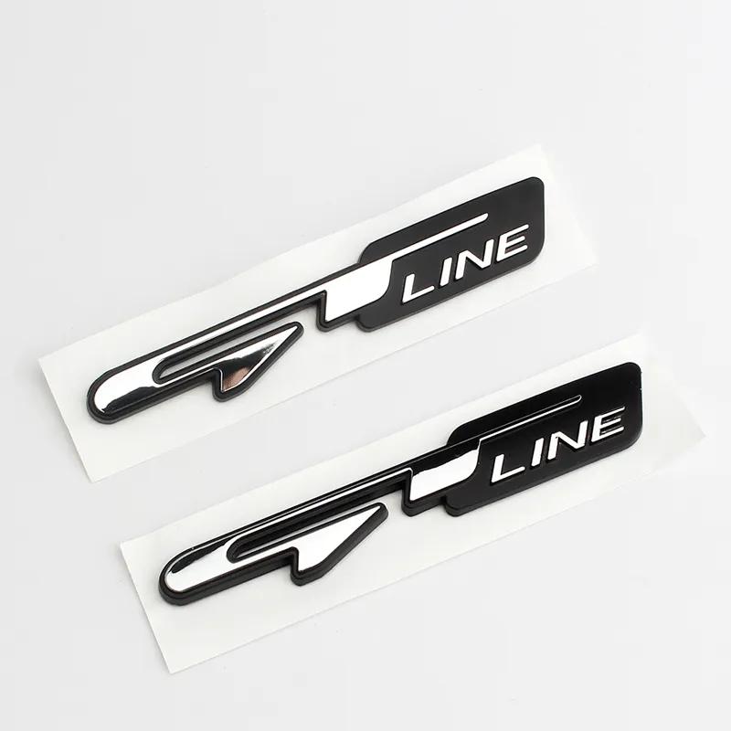 3d ABS Chrome Black Logo GT Line Emblem Car Trunk Badge Adhesive Decal GT Line Sticker Accessories