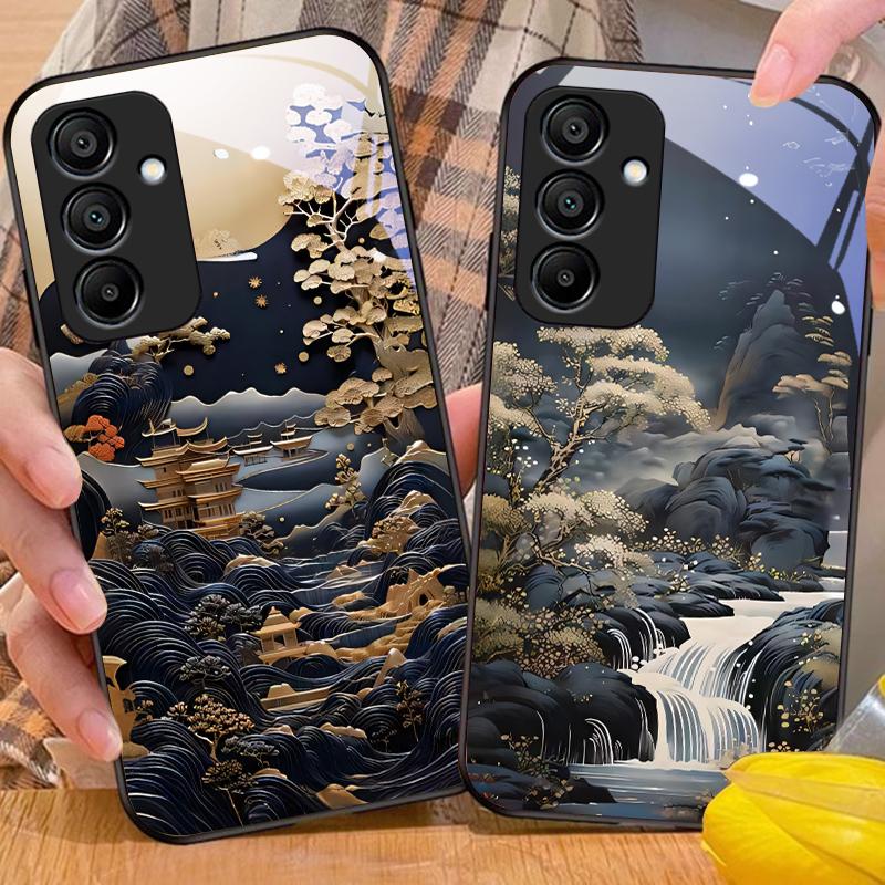 Jubao Basin Water Чехол для телефона из черного закаленного стекла для Samsung Galaxy A15 5G 54 4G 51 50 24 35 90 71 12 51 53 52S 80 22 34
